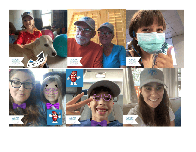 Photo booth collage from Virtual Alport Family Meeting