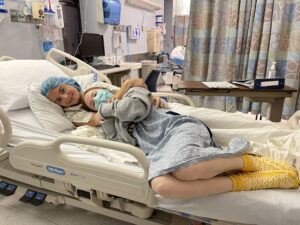 Sarah (right) and her donor
